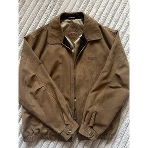 Cutter & Buck Faux Suede Bomber Jacket XXL Hemmingway Pilot Coat Hidden Pockets